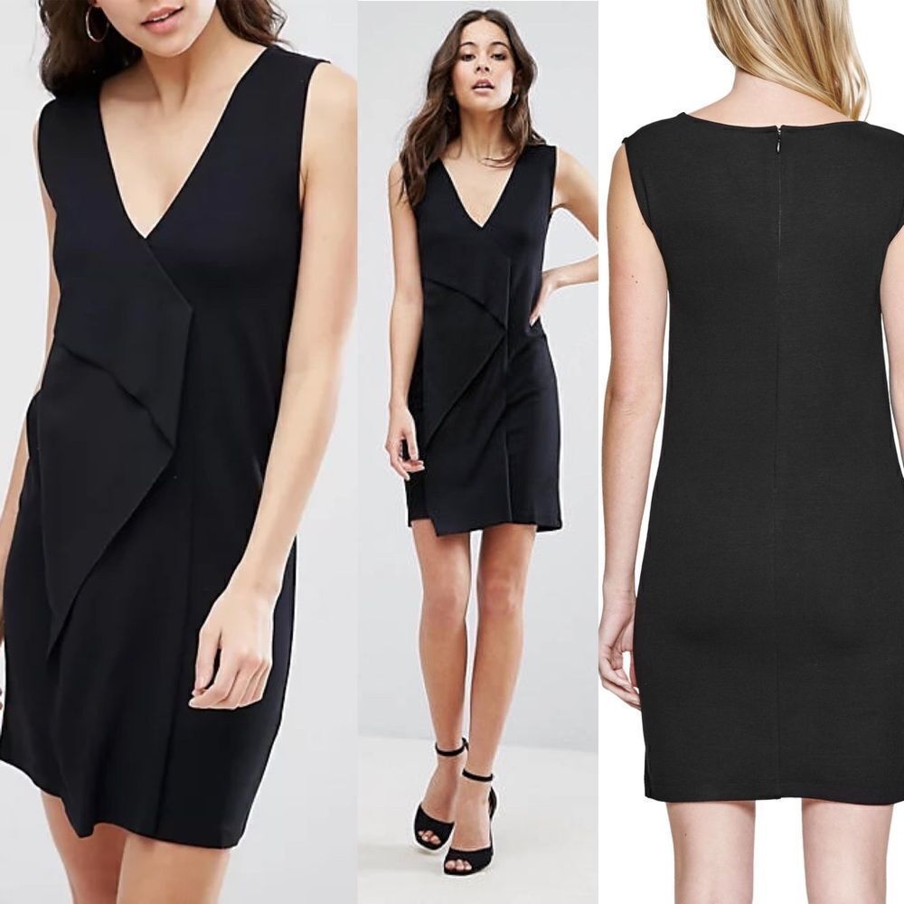 French Connection Manhattan Fold Front Dress, Black